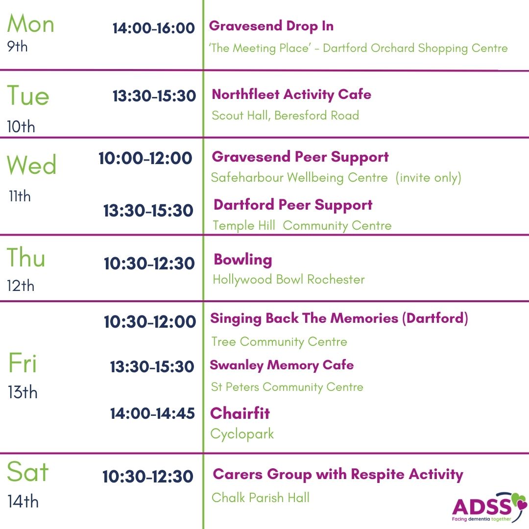 Wellbeing Groups w/c: 9th October 2023 - Alzheimer's and Dementia ...